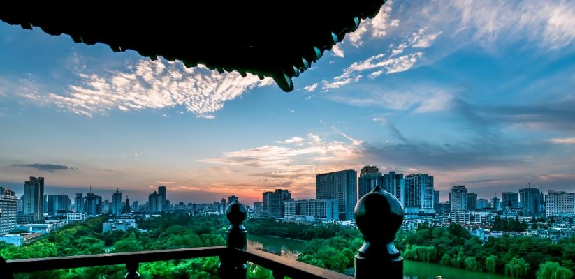 合肥包公園清風閣俯瞰