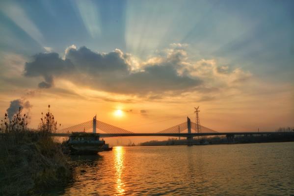 2018淮上淮河大橋最后的夕陽