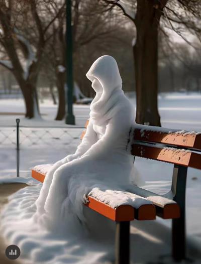 七絕：題雪雕      感謝詩友唱和