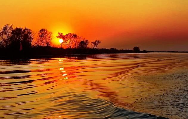 焦崗湖夕陽美景