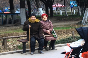 喜看兒孫的老人