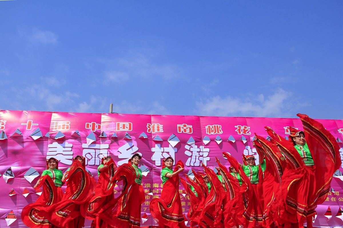 第十界中國淮南桃花,草莓節。大型活動在曹俺鎮隆重開幕