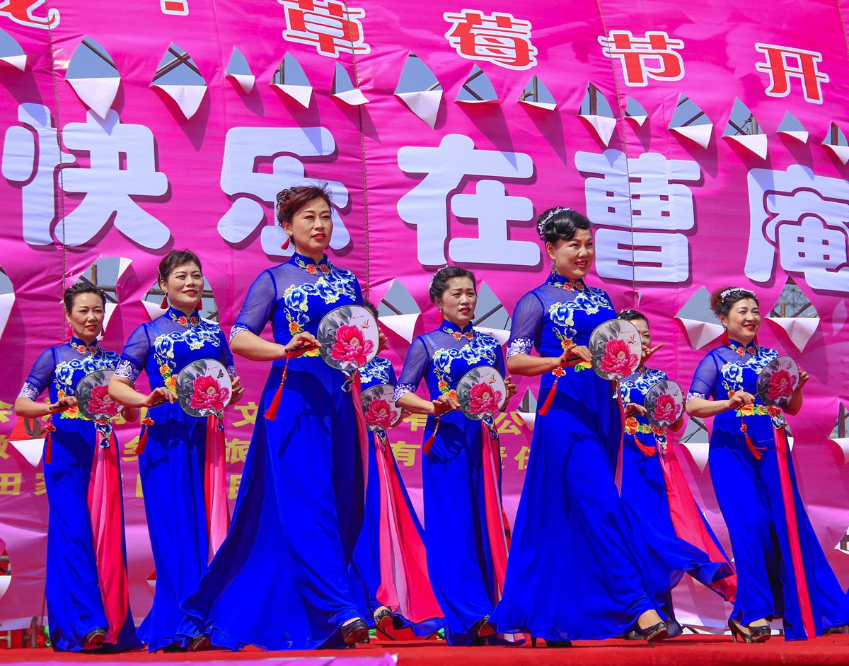 第十界中國淮南桃花,草莓節。大型活動在曹俺鎮隆重開幕